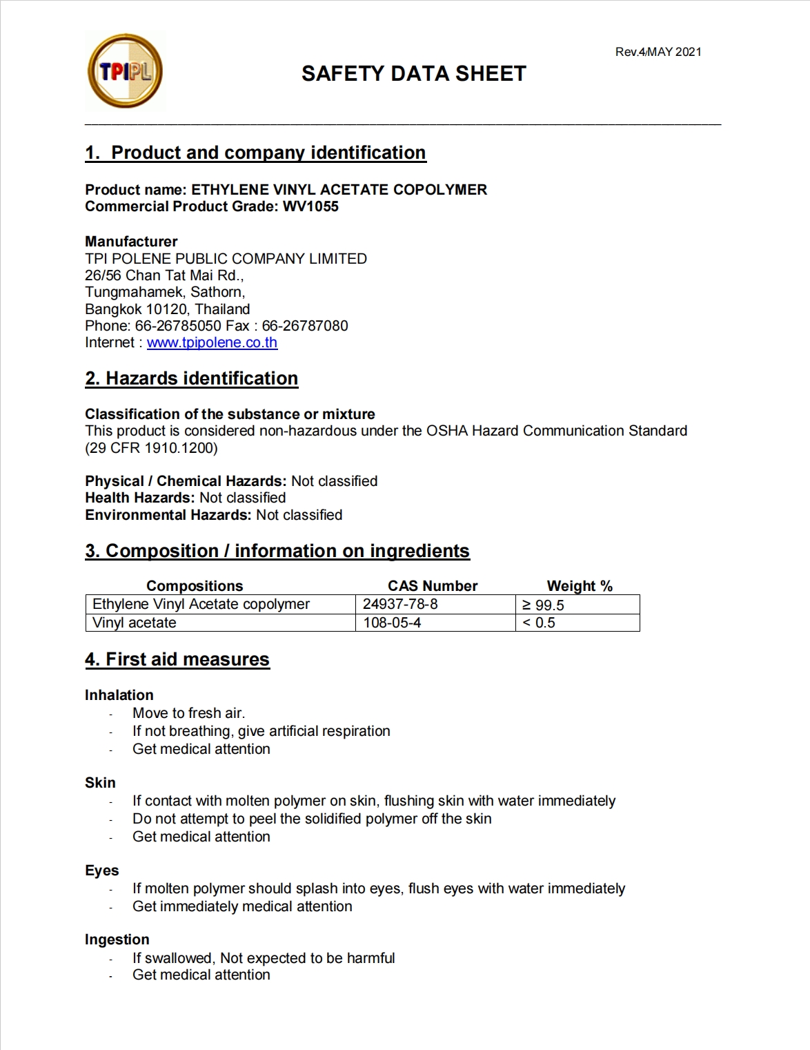 MSDS-YV1055